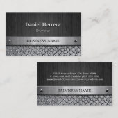 Drummer - Hout en metalen blik Visitekaartje (Voorkant / Achterkant)