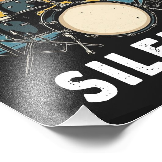 Drummer I Destroy Silence Drum Foto Afdruk (Hoek)