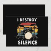 Drummer I Destroy Silence Drum Kaart (Voorkant / Achterkant)