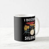 Drummer I Destroy Silence Drum Koffiemok (Voorkant rechts)