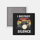 Drummer I Destroy Silence Drum Magneet (Voorkant / Achterkant)