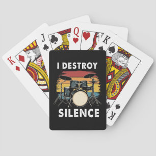 Drummer I Destroy Silence Drum Pokerkaarten