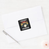 Drummer I Destroy Silence Drum Vierkante Sticker (Envelop)