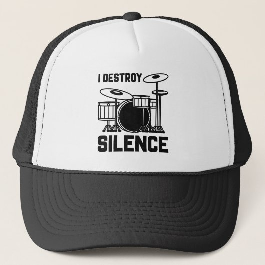 Drummer I Destroy Silence Trucker Pet (Voorkant)