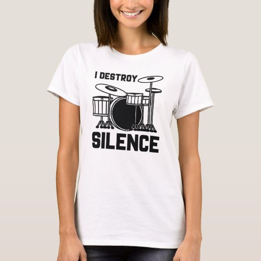 Drummer I Vernietig Stilte T-shirt (Voorkant)