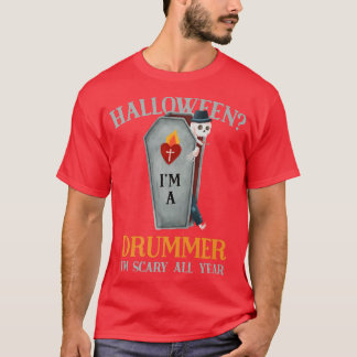 Drummer ik ben het hele jaar bang voor trommelspel t-shirt