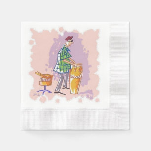 Drummer Ik heb papieren cocktailluiers bedekt Servet