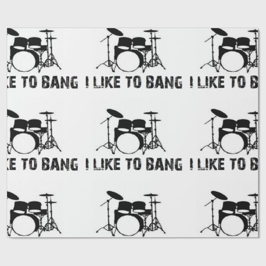 Drummer ik hou van een drumdrum in rare ramen cadeaupapier (Vlak)
