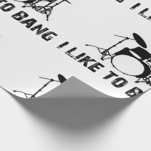 Drummer ik hou van een drumdrum in rare ramen cadeaupapier (Hoek)