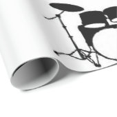 Drummer ik hou van een drumdrum in rare ramen cadeaupapier (Rol Hoek)