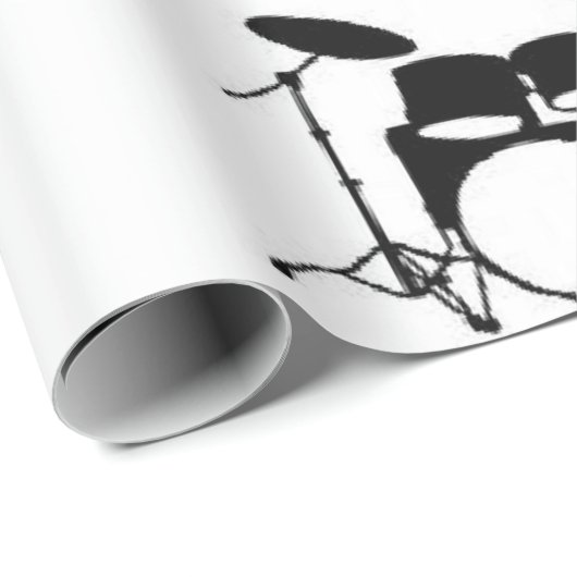 Drummer ik hou van een drumdrum in rare ramen cadeaupapier (Rol Hoek)