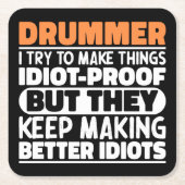 Drummer Ik probeer dingen grappig te maken zeggen Kartonnen Onderzetters (Voorkant)