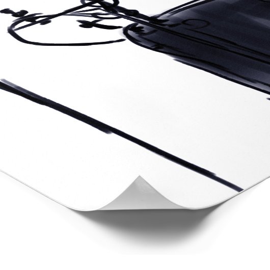 Drummer in actie - donker poster (Hoek)