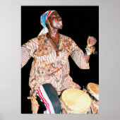 Drummer in Banjul, Gambia, West-Afrika Poster (Voorkant)