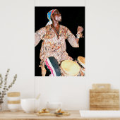 Drummer in Banjul, Gambia, West-Afrika Poster (Keuken)