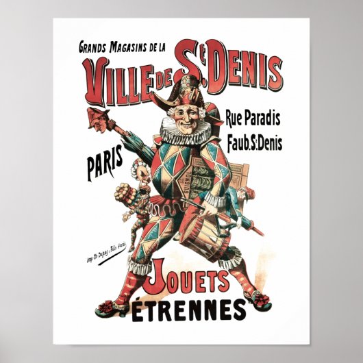  drummer Jester Speelgoed Adverteren Poster (Voorkant)