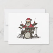 Drummer Kerstmis Grappig Vintage Sint Drumspelend Bedankkaart (Achterkant)