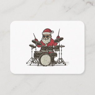 Drummer Kerstmis Grappige Vintage Kerstman Drum Sp Visitekaartje