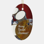 Drummer Kerstrock & Roll Musician Drum Kit Keramisch Ornament (Rechts)