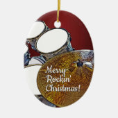 Drummer Kerstrock & Roll Musician Drum Kit Keramisch Ornament (Voorkant)