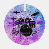 Drummer Kerstversier HAMbWG Glas Ornament (Achterkant)