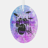 Drummer Kerstversier HAMbWG Glas Ornament (Voorkant links)