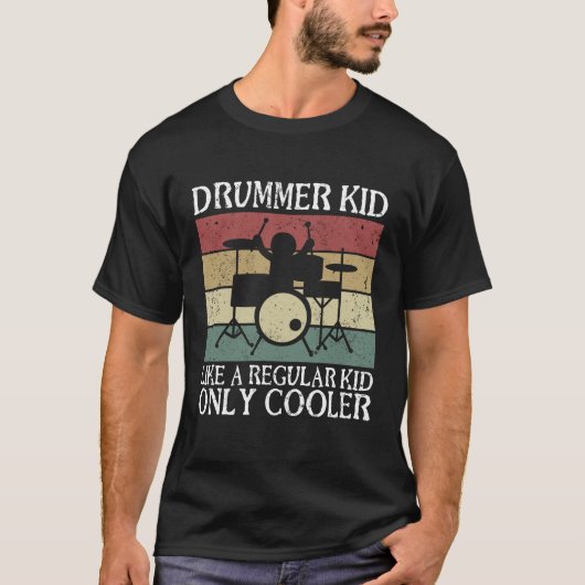 Drummer kind als een gewoon kind alleen koeler t-shirt (Voorkant)
