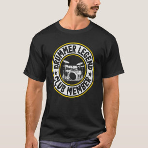 Drummer Legende Club Lid Drums Vrouwen Vintage Man T-shirt