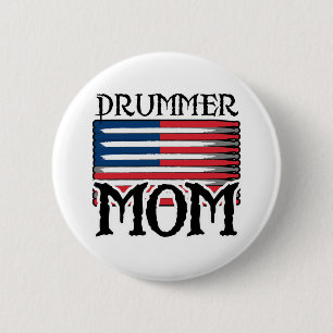 Drummer mama ronde button 5,7 cm
