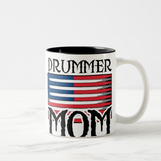 Drummer mama tweekleurige koffiemok (Rechts)