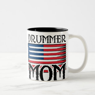 Drummer mama tweekleurige koffiemok