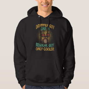 Drummer-man als gewone man, alleen koeler drum hoodie