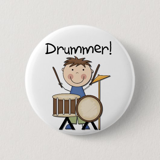 Drummer - Mannelijke overhemden en cadeautjes Ronde Button 5,7 Cm (Voorkant)