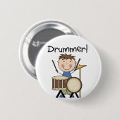 Drummer - Mannelijke overhemden en cadeautjes Ronde Button 5,7 Cm (Voorkant /achterkant)