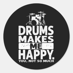 Drummer Mannen Drummer Muzikant Lover Drum Kit Ronde Sticker