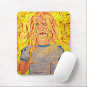 drummer meisje met stenen muismat (Met muis)