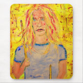 drummer meisje met stenen muismat (Voorkant)