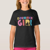 Drummer Meisje Retro  T-shirt (Voorkant)
