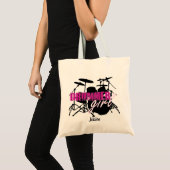 Drummer meisje Voornaam Schattigee Paarse Zwarte T Tote Bag (Voorkant (product))
