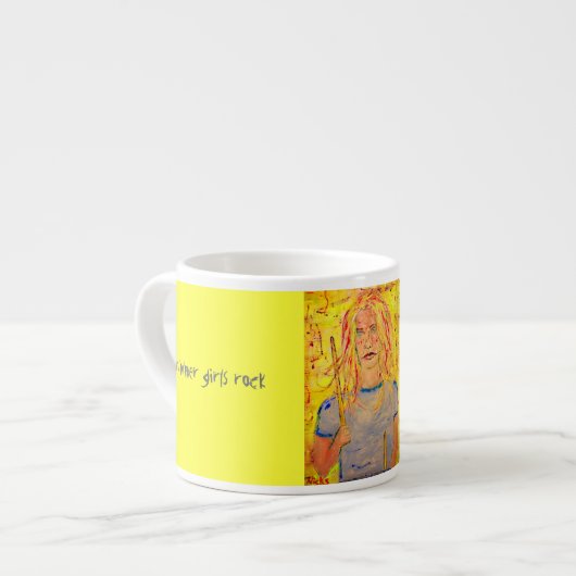 drummer meisjes rocksteen espresso kop (Links)