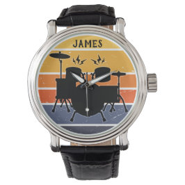  Drummer met aangepaste naam - Horloge
