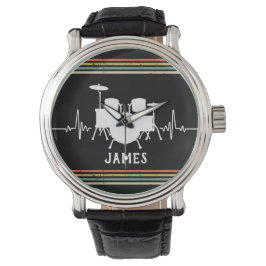  Drummer met aangepaste naam - Horloge