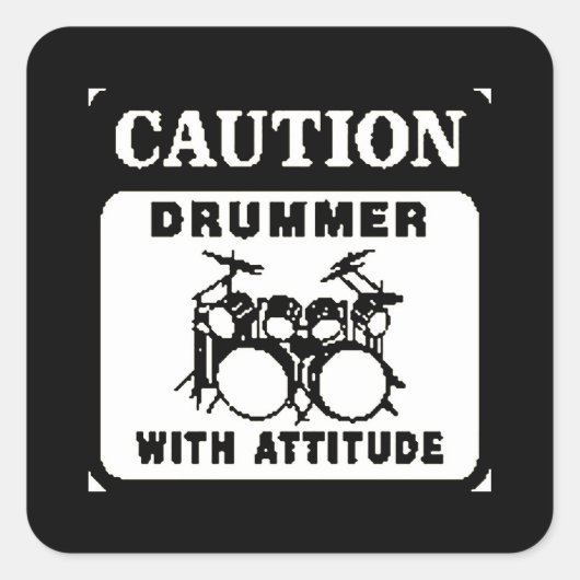 Drummer met hoogte vierkante sticker (Voorkant)