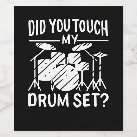 Drummer - Mijn drumset Wijn Etiket (Enkel label)