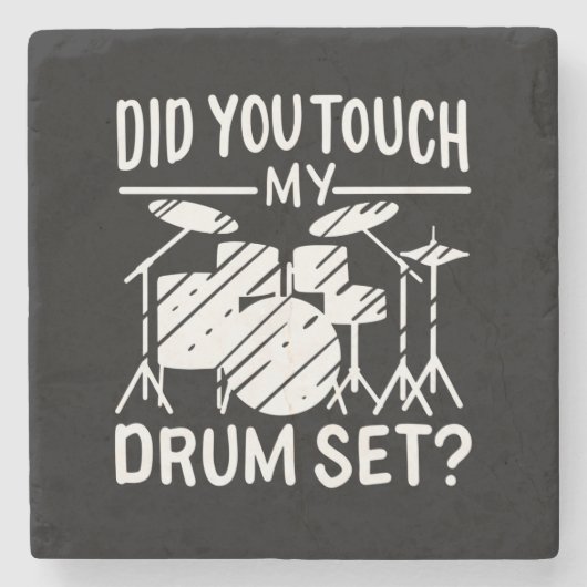 Drummer - Mijn Drumstel Stenen Onderzetter (Voorkant)