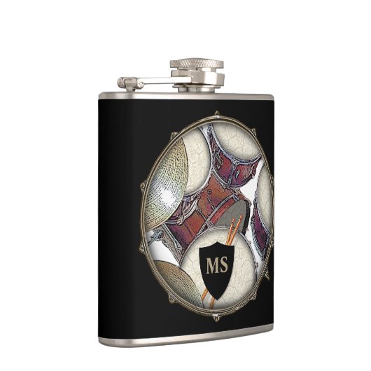 Drummer Monogram Snare Drum Kit Drumstick Musicus Heupfles (Rechts)