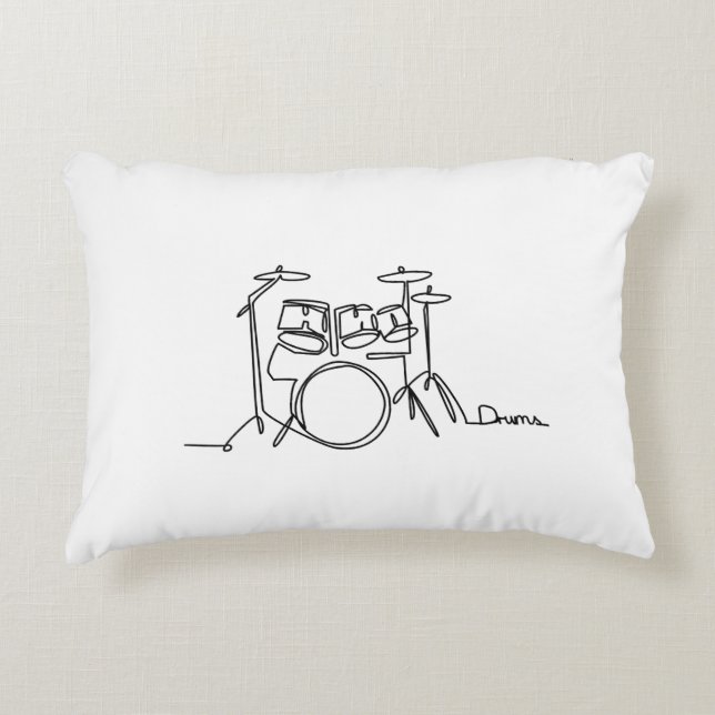 Drummer Music Design One-Line Drums Accent Kussen (Voorkant)