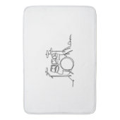 Drummer Music Design One-Line Drums Badmat (Voorkant Verticaal)