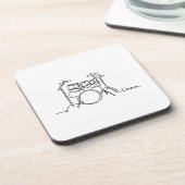 Drummer Music Design One-Line Drums Bier Onderzetter (Linkerzijde)