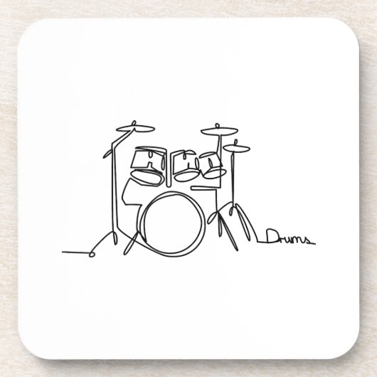Drummer Music Design One-Line Drums Bier Onderzetter (Voorkant)